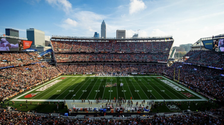 Huntington Bank Field in Cleveland during a Browns football game