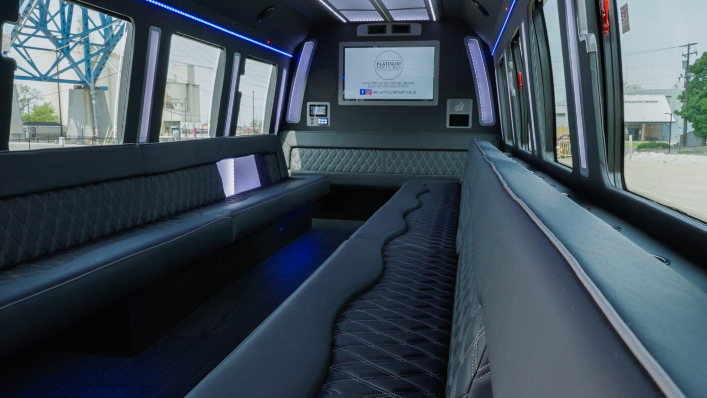 inside of a party bus rental