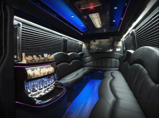 party bus limo luxury interior