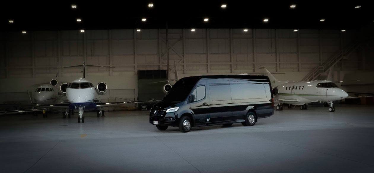 mercedes sprinter limousine for private airport transfers