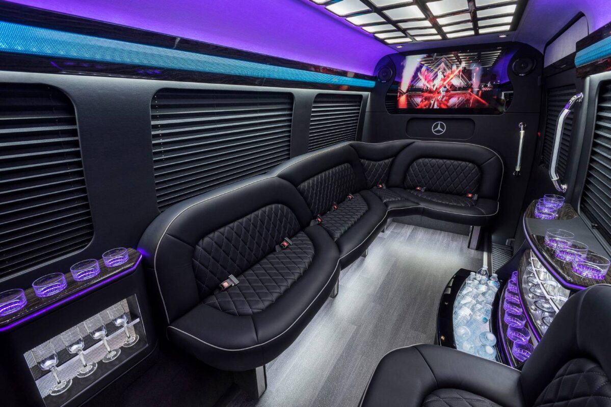 another look at the luxurious interior of a platinum party bus limo