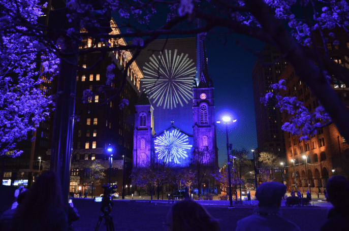 Illuminate CLE light show at Public Square Cleveland