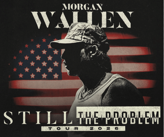 Morgan Wallen Still the Problem Tour 2026 concert poster promoting upcoming stadium shows near Cleveland