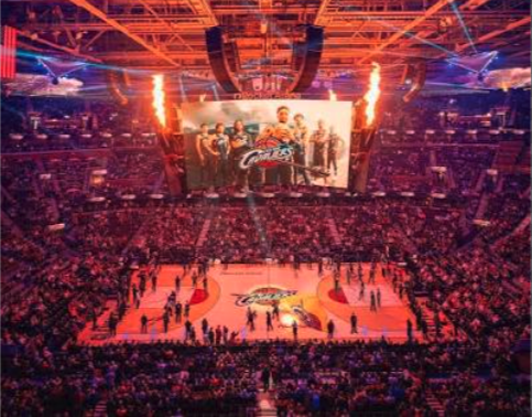 Rocket Arena in Cleveland before a Cleveland Cavaliers home game