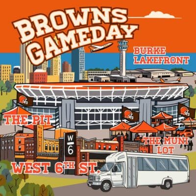 Cleveland Browns game day transportation party bus